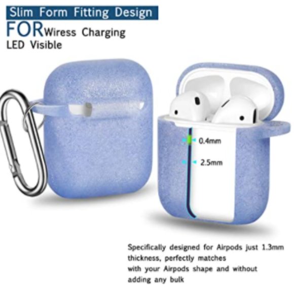 AirPods Case Cover with Keychain - Bling red/blue - Picture 5 of 14